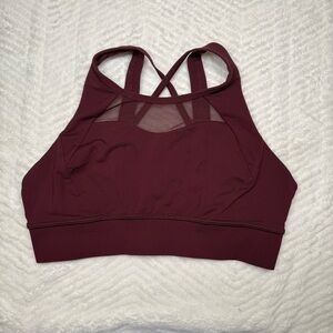 Lululemon burgundy mesh panel sports bra